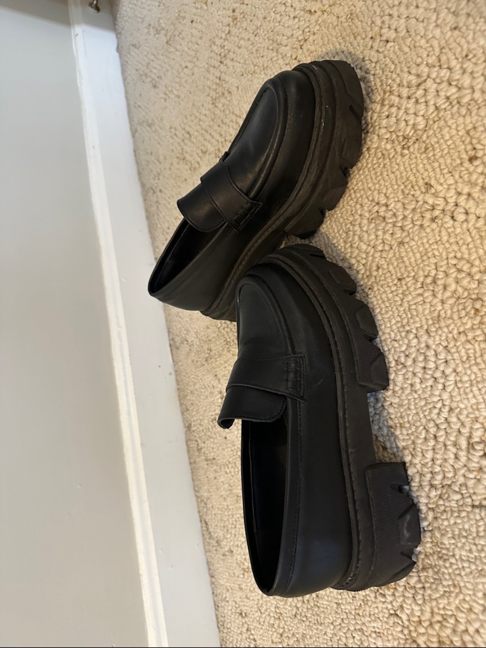 ALOHAS Black Platform Penny Loafers - Picture 2 of 4